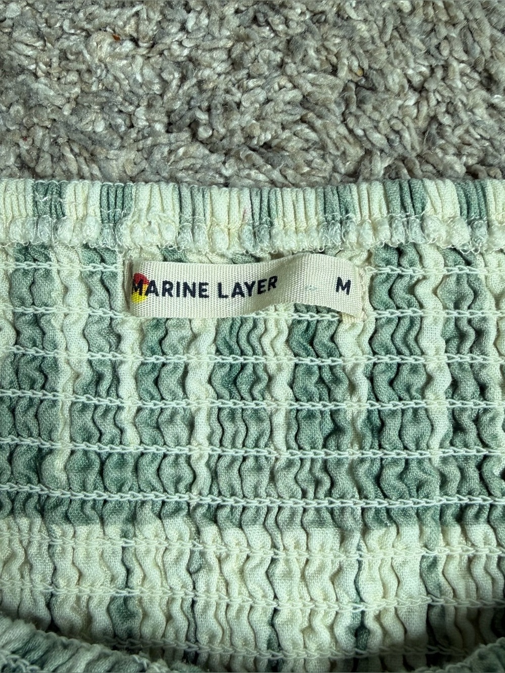 MARINE LAYER Selene Smocked Maxi Dress medium green pockets linen vacation trip - Picture 7 of 11
